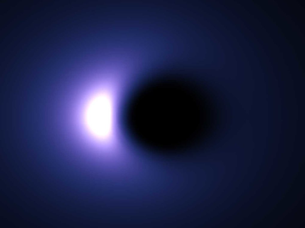 Simulierte Scheibe um Schwarzes Loch<br />