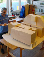 Wooden model of the eROSITA telescope lid