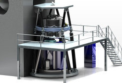 <p>The MICADO instrument will be developed and built by a consortium of European institutes in collaboration with ESO. MICADO will be the first dedicated imaging camera for the giant new telescope E-ELT and will take the power of adaptive optics to the next level. This picture shows how the instrument will look when installed on the telescope.</p>