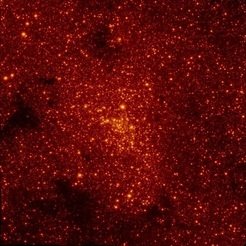 <div style="text-align: justify;">Courtesy of Tobias Fritz. Photo of the NSC taken in the infrared. The pixed is only 86''. A SMBH lies in the center (not visible).</div>