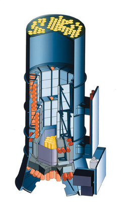 The Spectrometer (SPI) instrument (right) is optimized for spectroscopy of gamma-ray lines.