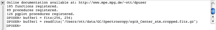 QFitsView DPUSER command/output window