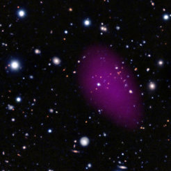 Composite near-infrared and X-ray image of the galaxy cluster CL J1449+0856