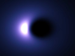 Simulierte Scheibe um Schwarzes Loch