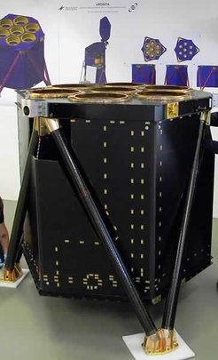 Satellitenstruktur mit den Stützstreben