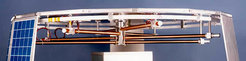 Mit vier elektromagnetischen Stabspulen wird der Spin erzeugtMit einer Ringspule wird die Satellitenachse umgerichtet