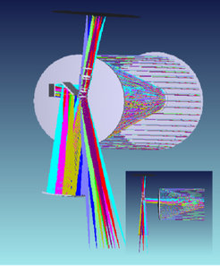 Fig. 1. Basic layout of the Euclid satellite. The top panel shows the NISP focal plane, the bottom panel shows the VIS local plane.