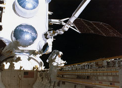 The Compton Gamma Ray Observatory was the heaviest scientific payload ever put into orbit until then. MPE contributed two instruments: COMPTEL and EGRET.