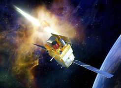 Artist's illustration of the SVOM spacecraft