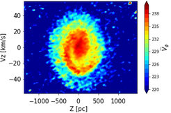 Phase-space spiral obtained in N-body simulation.