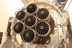Figure 8: Before the final packaging of the telescope in its carbon fiber structure (with cover), we also took these pictures of the completely integrated mirrors and detectors.(Credit: MPE)