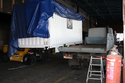 Figure 14: Finally, in January 2017 the fully integrated eROSITA telescope was shipped via cargo plane to Moscow. There it was cold, the roads covered in snow, and the truck a little bit older than we expected!