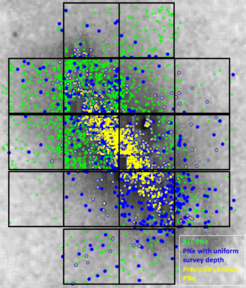 Distribution of Planetary Nebula within the disk of the Andromeda galaxy (M31).