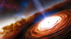 Künstlerische Darstellung eines Quasars